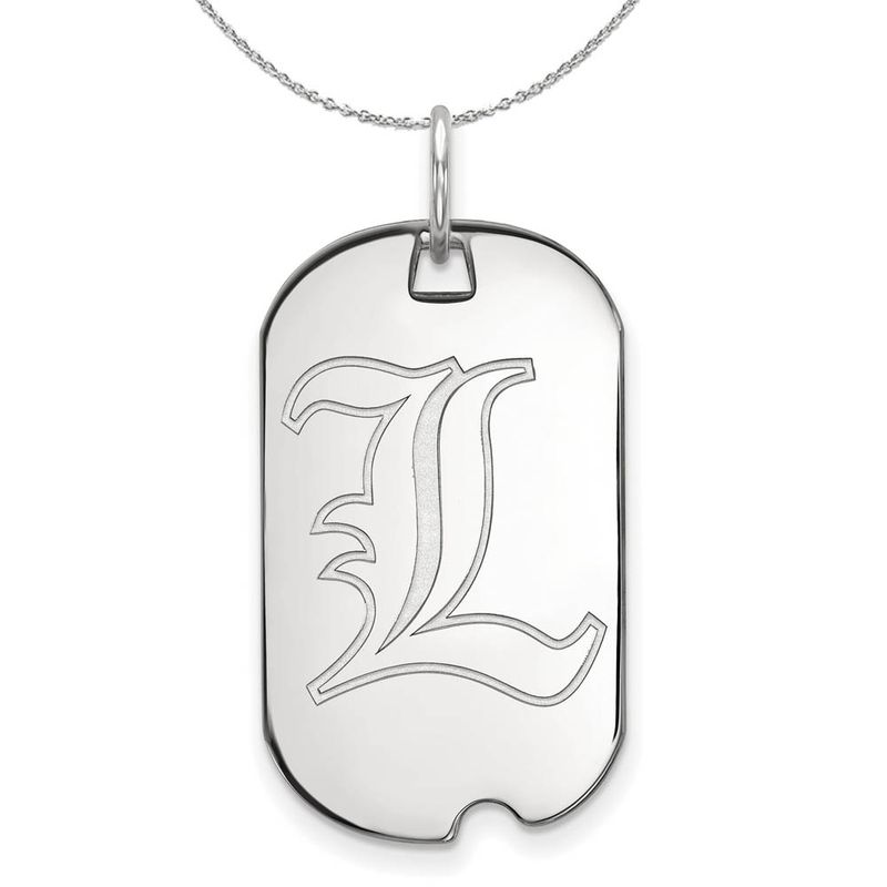 Sterling Silver U. Of Louisville Dog Tag Necklace - 24 Inch